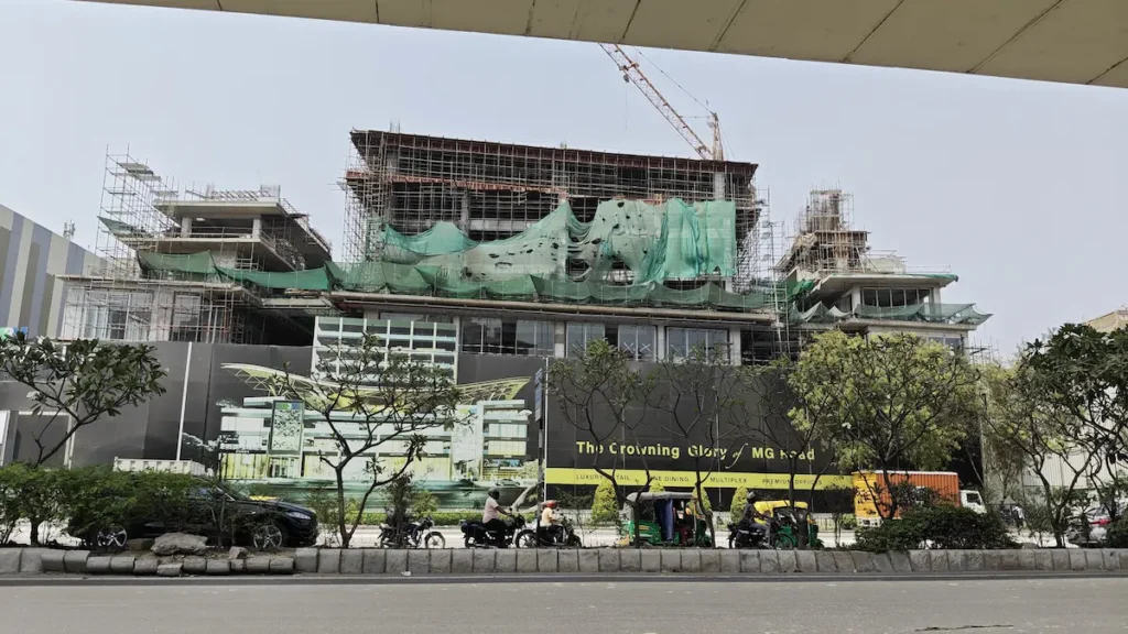 Ongoing construction of M3M Jewel MG Road Gurgaon, May 2025 – commercial retail project by M3M India