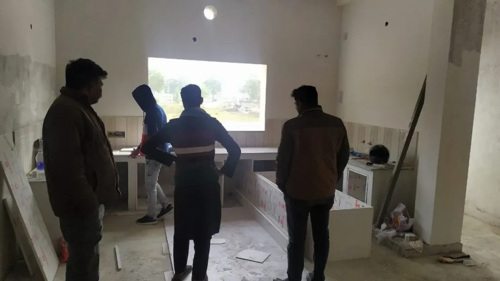 Good carpenter working in a kitchen