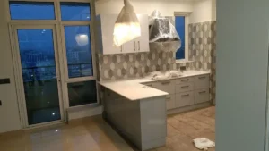Modular kitchen work in a flat