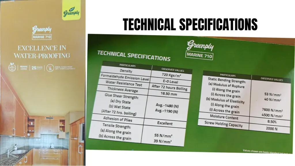 Greenply MARINE 710 BWP technical specifications
