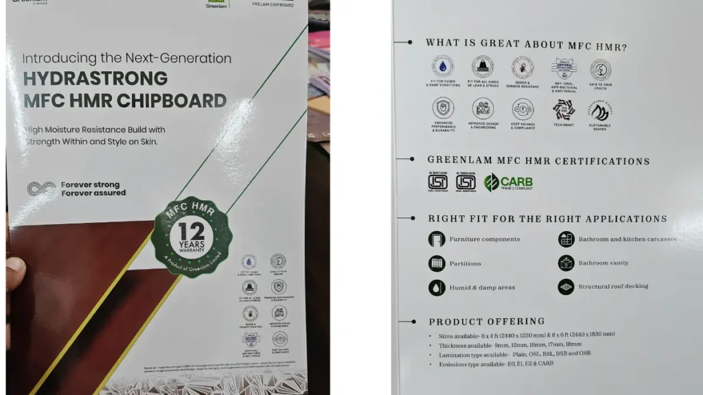 Greenlam MFC HMR Chipboard features